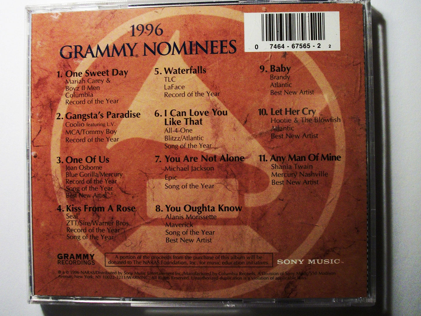 96 Grammy Nominees [Audio CD] Various Artists - Very Good