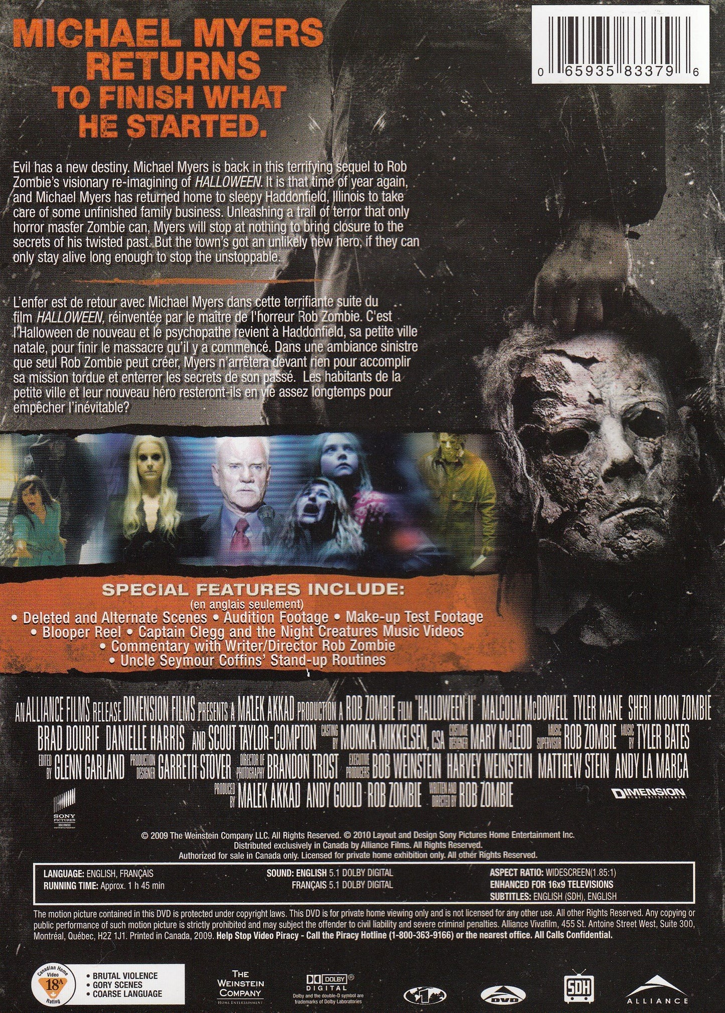 Halloween II: Unrated Director's Cut [DVD] - Very Good