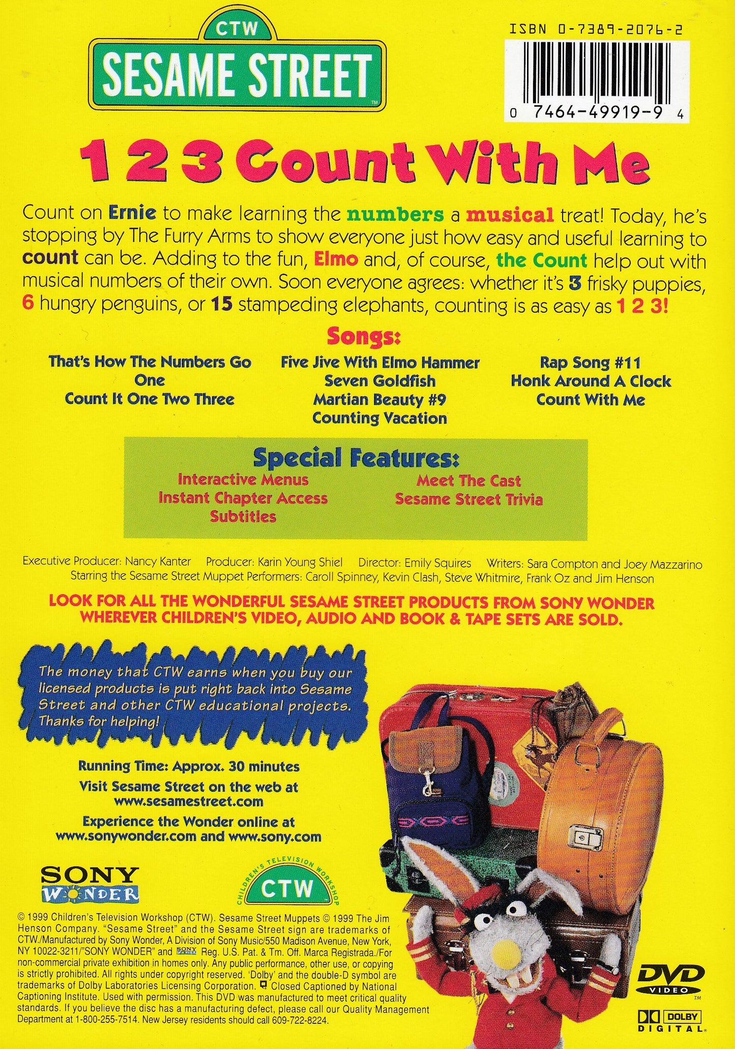 Sesame Street: 1,2,3, Count with Me [DVD] - Very Good