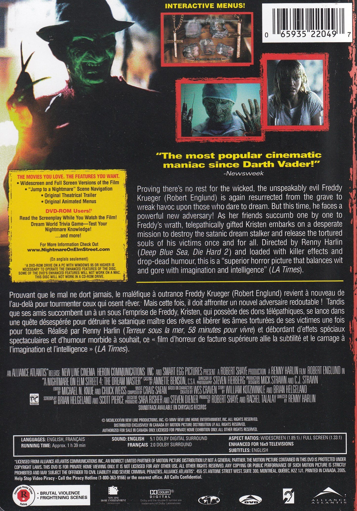 A Nightmare on Elm Street 4: The Dream Master (Bilingual) [DVD]