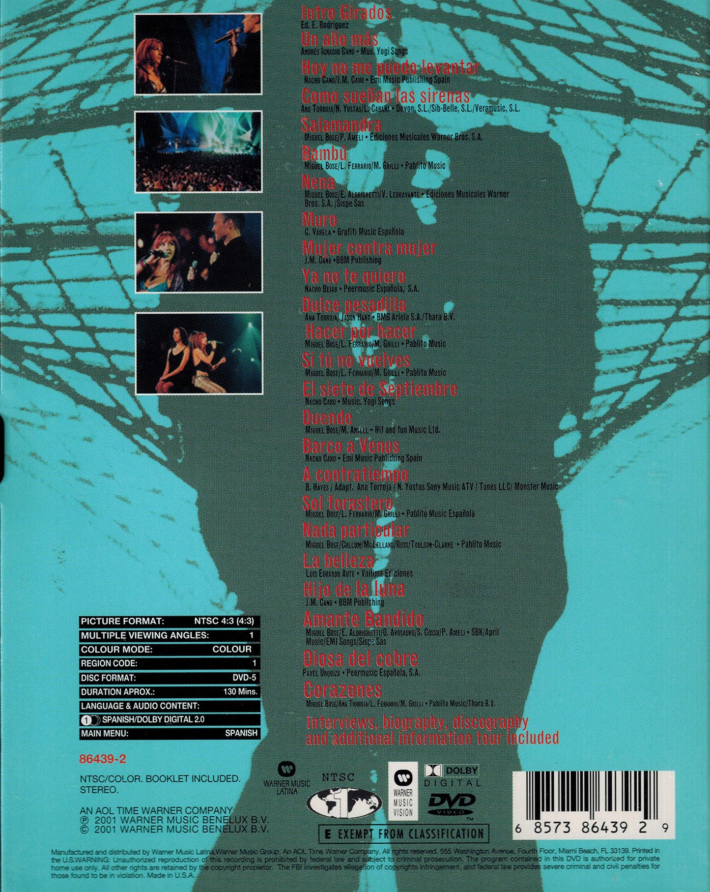 Ana Torroja/Miguel Bose: Girados Live [DVD] - Very Good