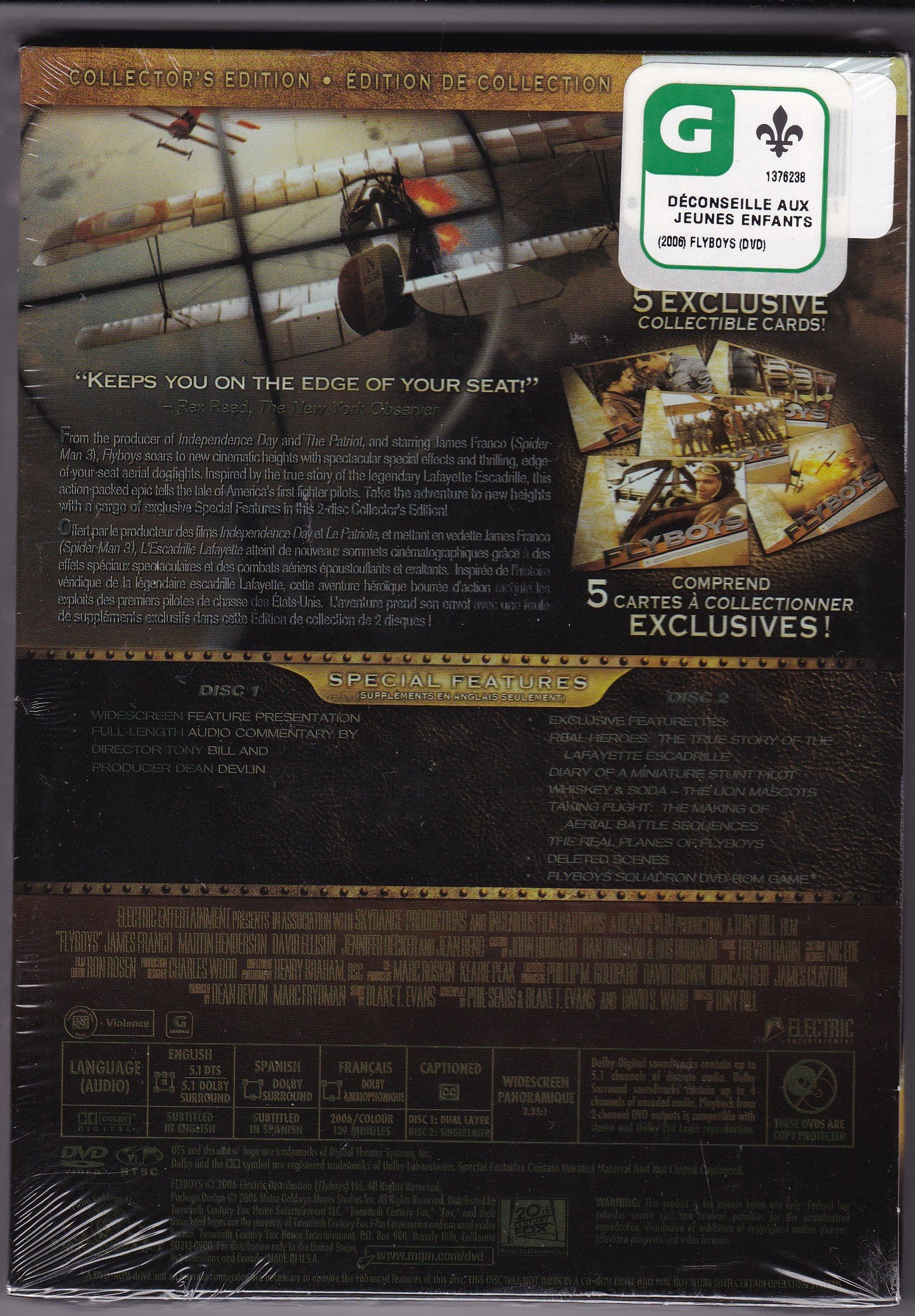 Flyboys (Two-Disc Widescreen Collector's Edition) [DVD] - Very Good