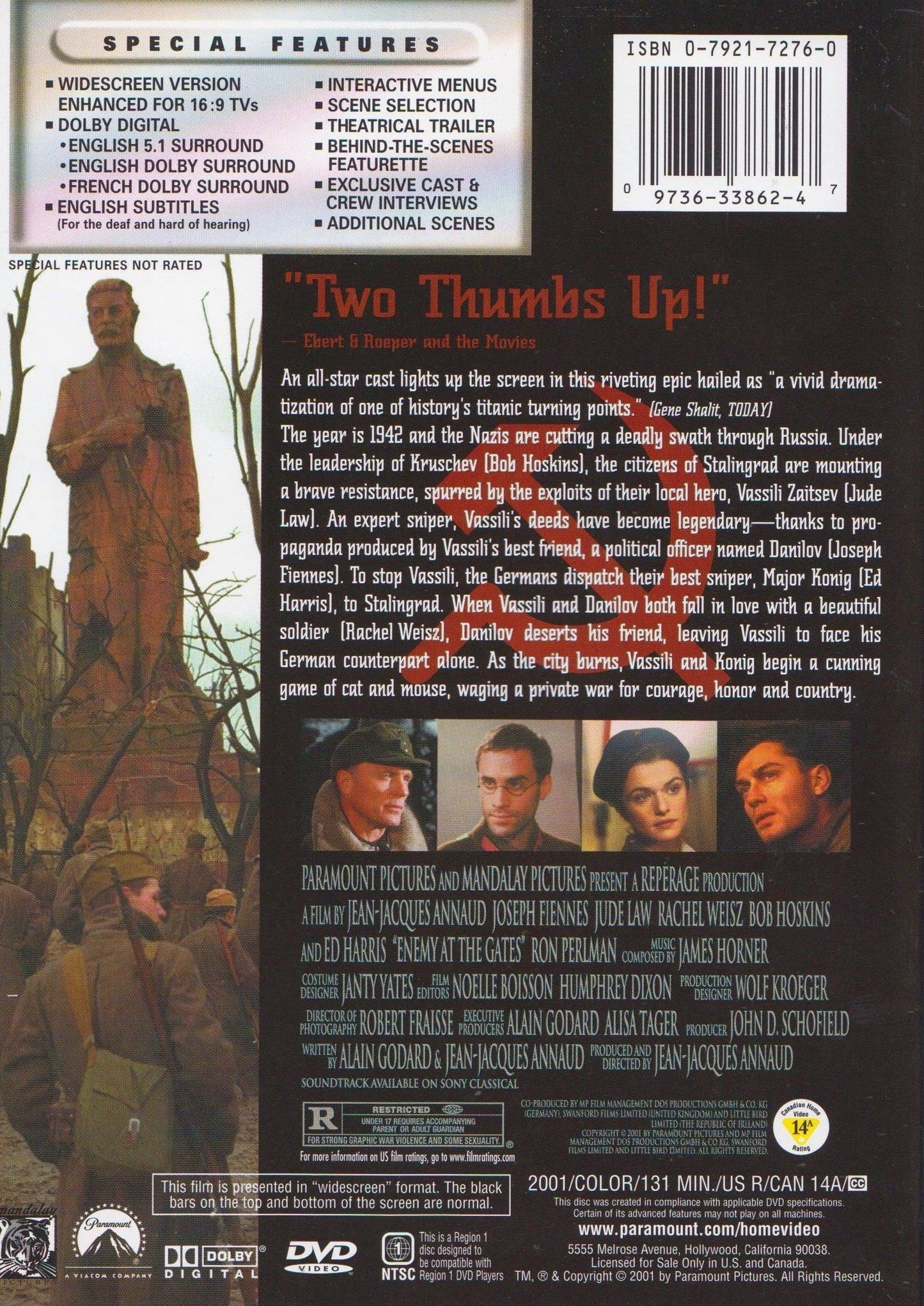 Enemy at the Gates (Widescreen) [DVD] - Good