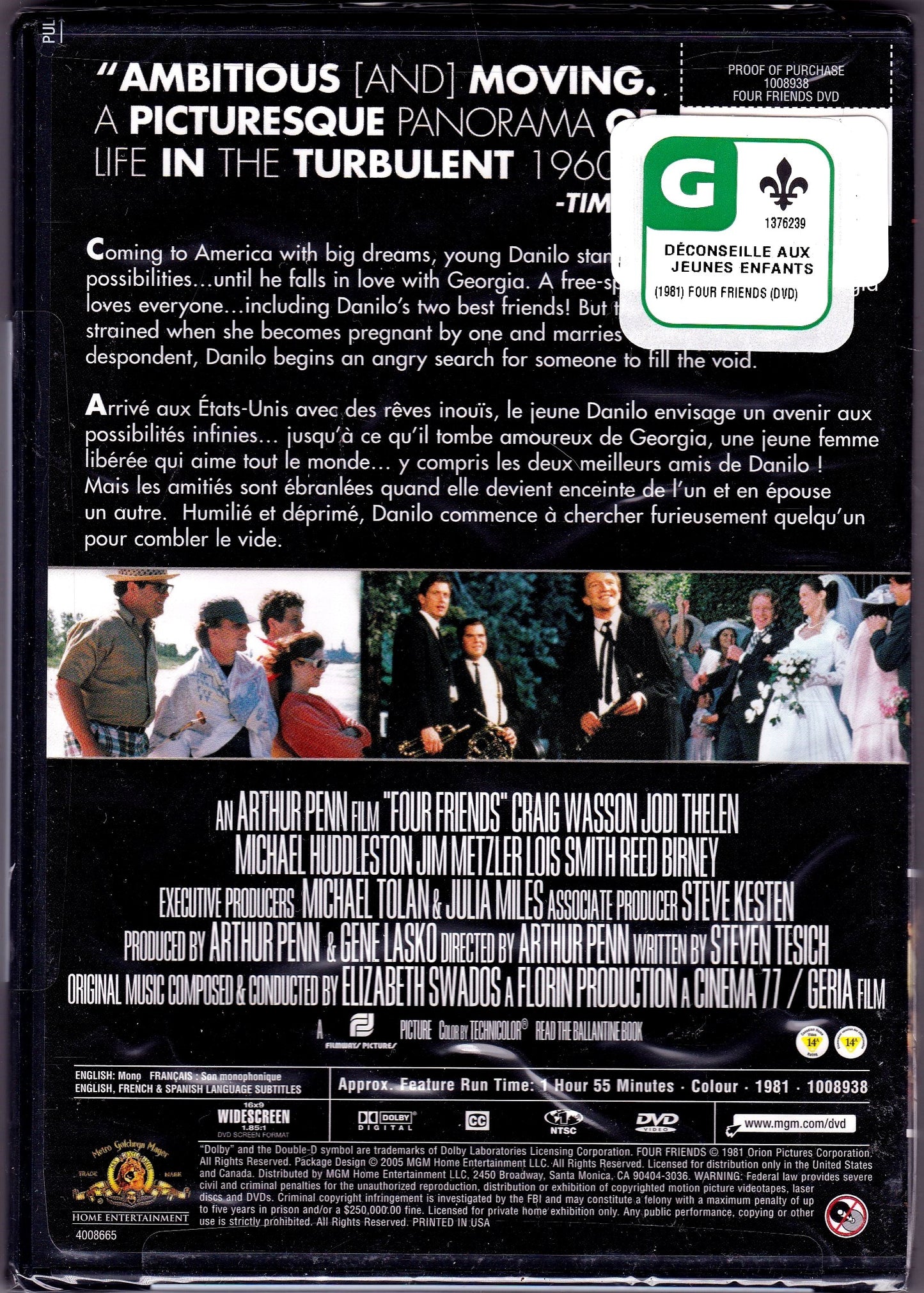 Four Friends (Bilingual) [DVD] - Very Good