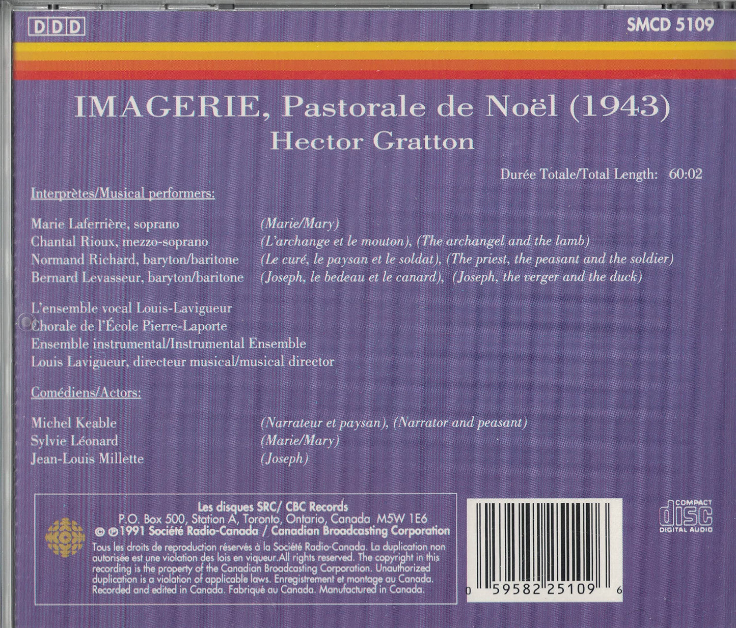 Gratton Hector 1900-1970 'Imagerie'- Pastorale De Noel. (Actors Vocal Soloists Chorus & C [Audio CD] VARIOUS ARTISTS