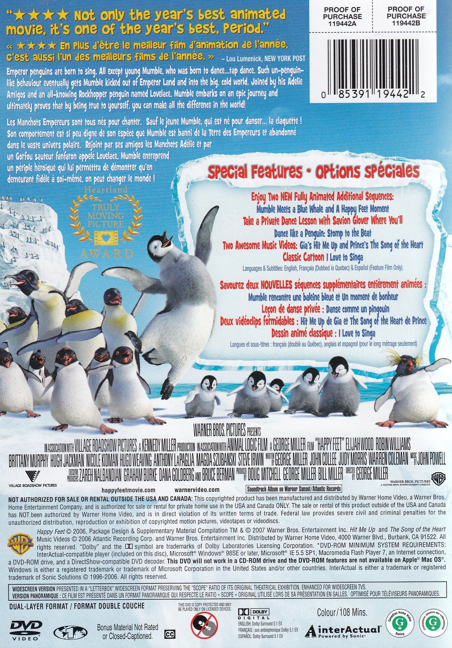 Happy Feet (Widescreen) [DVD] - Very Good