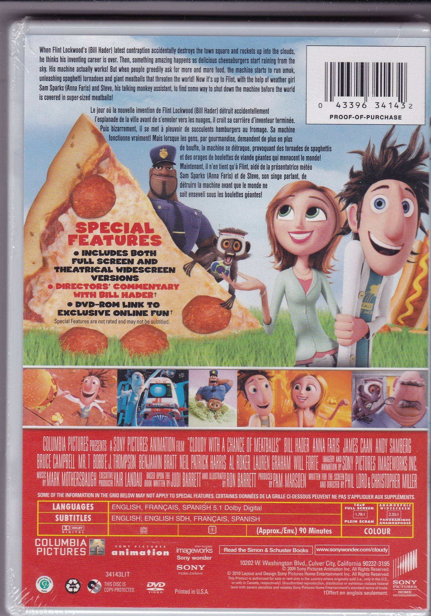Cloudy with a Chance of Meatballs - Il pleut des hamburgers (Bilingual) [DVD] - Good