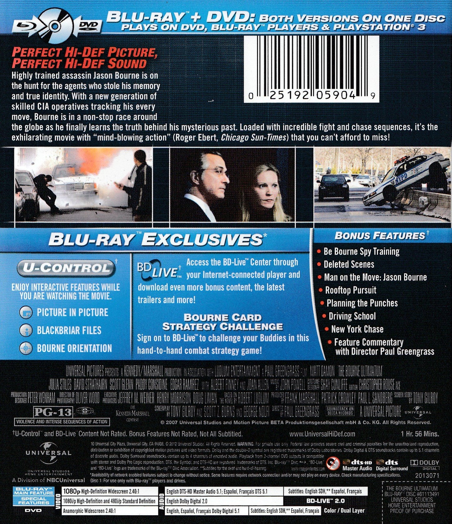 The Bourne Ultimatum [Blu-ray + DVD] (Bilingual) [Blu-ray]