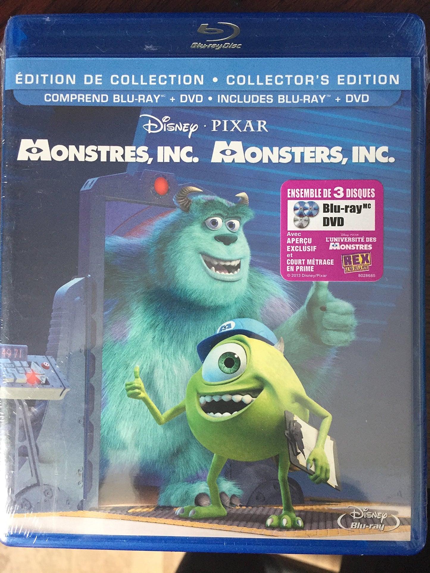 Monstres, Inc. / Monsters, Inc. (Bilingue Blu-ray Combo Pack) [Blu-ray + DVD] (Bilingual) [Blu-ray]