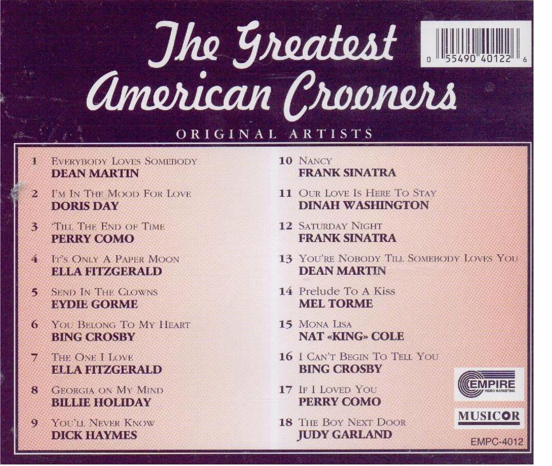 Greatest american crooners [Audio CD] Dean Martin, Doris Day, Perry Como,Bing Crosby [Audio CD] Dean Martin, Doris Day, Perry Como,Bing Crosby - Very Good