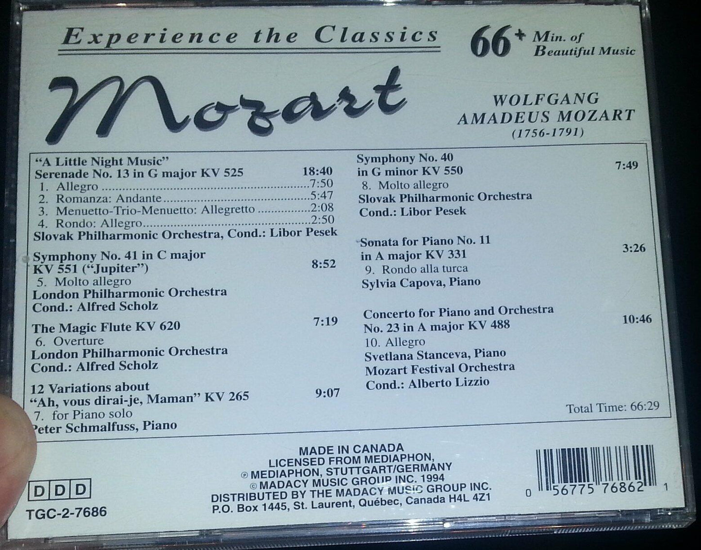 Experience the Classics: Mozart [Audio CD] - Very Good