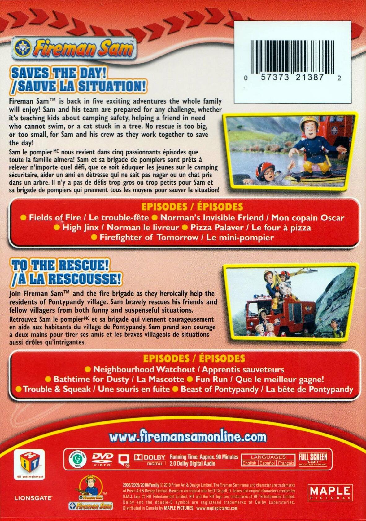 Fireman Sam: Saves the Day / Fireman Sam: To the Rescue (Double Feature) [DVD] - Very Good