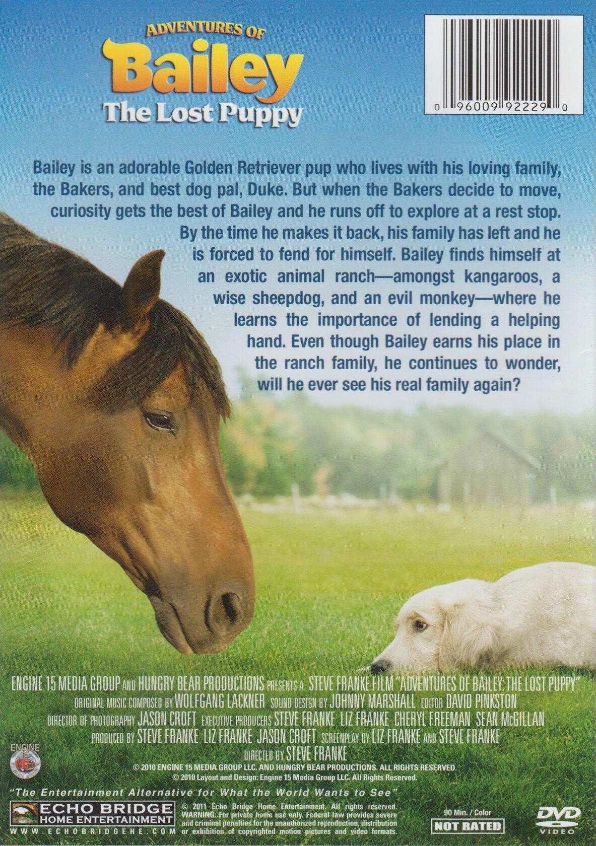 ADVENTURES OF BAILEY:THE LOST PUPPY [DVD] - Very Good