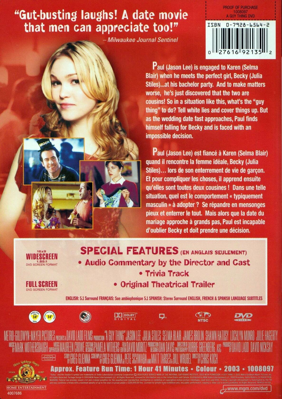 A Guy Thing [DVD] - Very Good