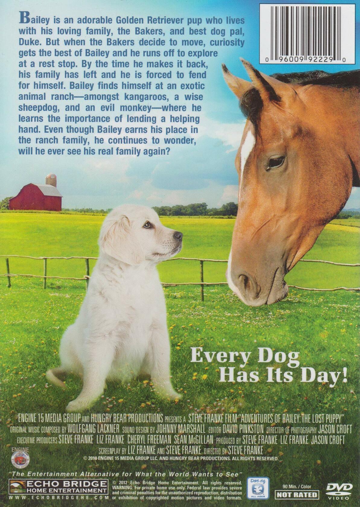 ADVENTURES OF BAILEY:THE LOST PUPPY [DVD] - Very Good