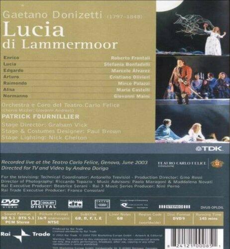 Donizetti - Lucia di Lammermoor / Bonfadelli, Alvarez, Frontali, Olivieri, Palazzi, Fournillier, Genoa Opera - Very Good