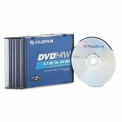 Fuji - Dvd-Rw Discs 4.7Gb 2X W/Jewel Cases Silver 5/Pack Product Category: Storage Media/Dvds