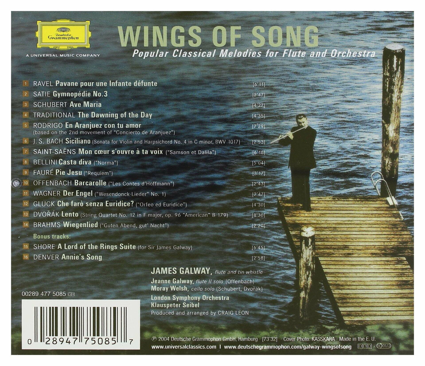 Wings of Song [Audio CD] Galway, James; Bach and Klauspeter Seibel - Very Good