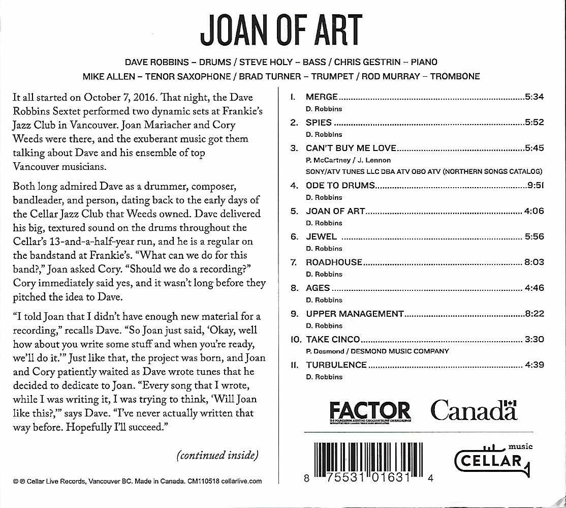 Joan Of Art [Audio CD] Dave Robbins Sextet