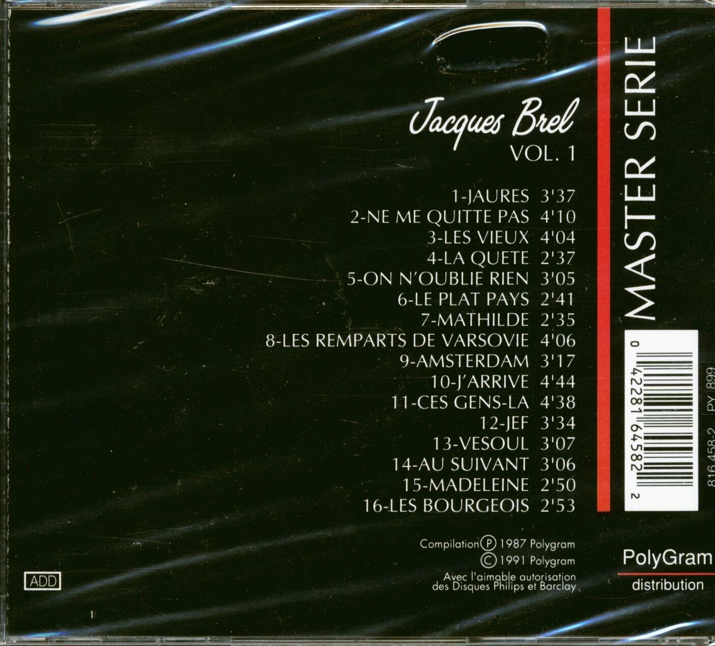 BREL;JACQUES - V1 MASTER SERIE [Audio CD] BREL;JACQUES - Very Good