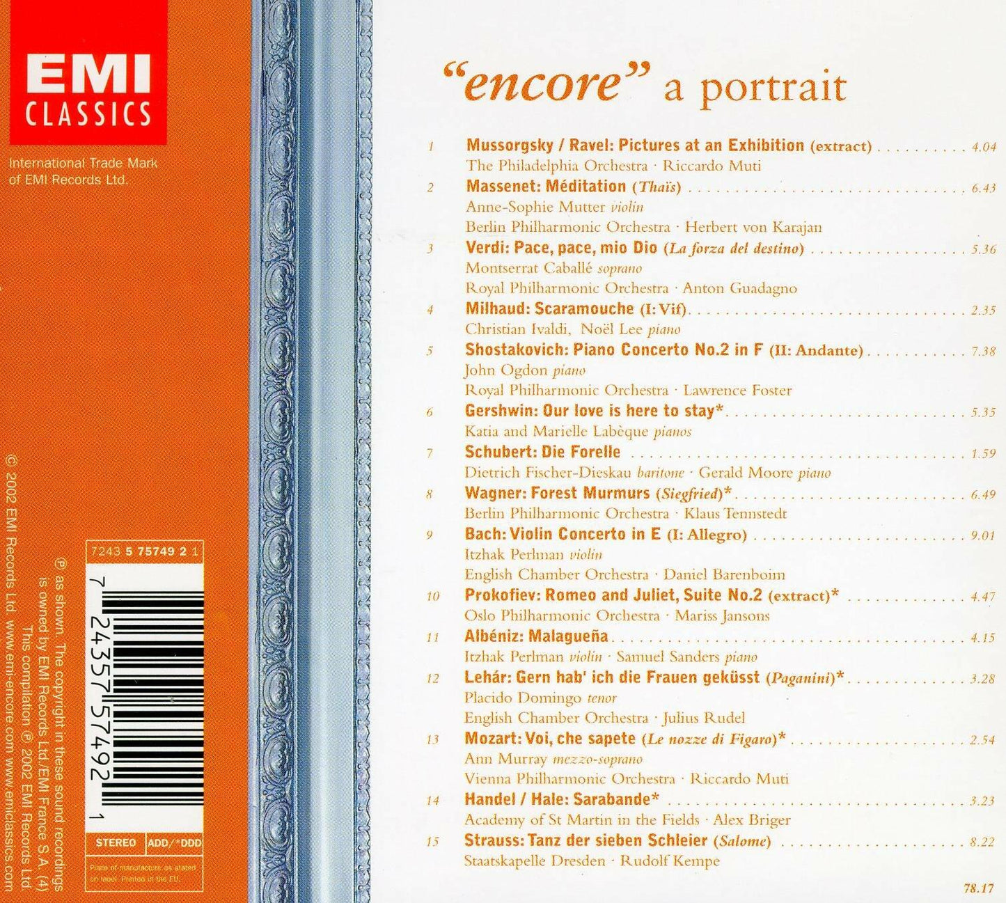 Encore A Portrait Sampler [Audio CD] - Very Good
