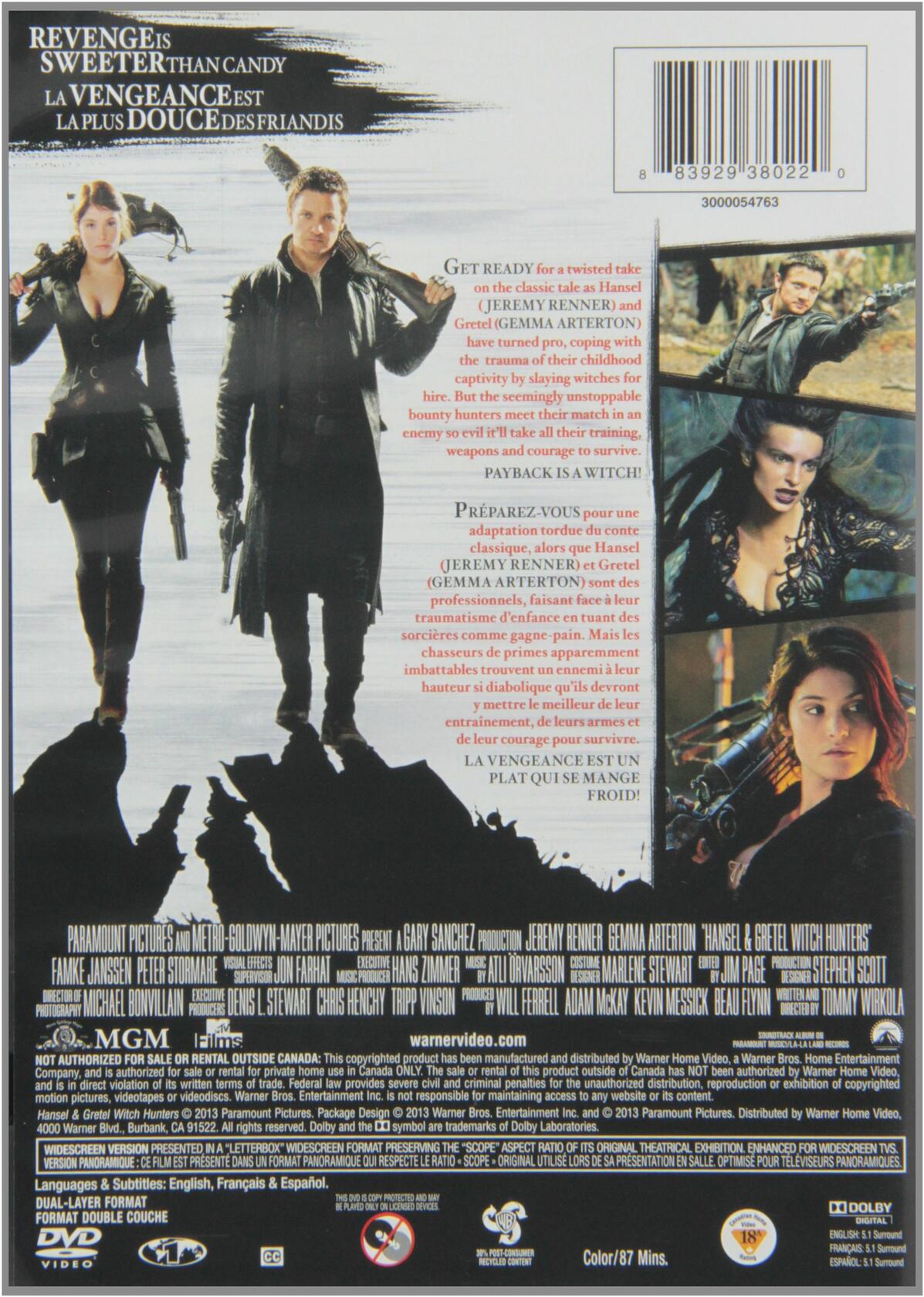 Hansel & Gretel: Witch Hunters (Bilingual) [DVD] - Good