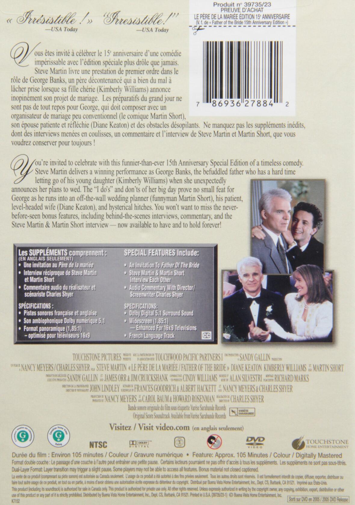 Father Of The Bride (Bilingual) [DVD] - Very Good