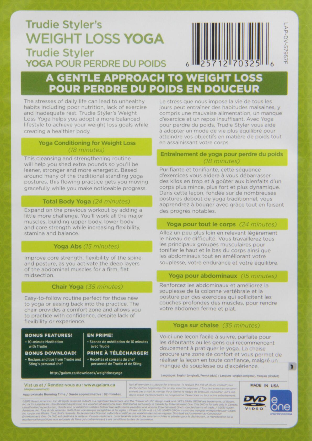 (Bl)gaiam Trudie Styler`s Weight Loss Yo [DVD] - Very Good