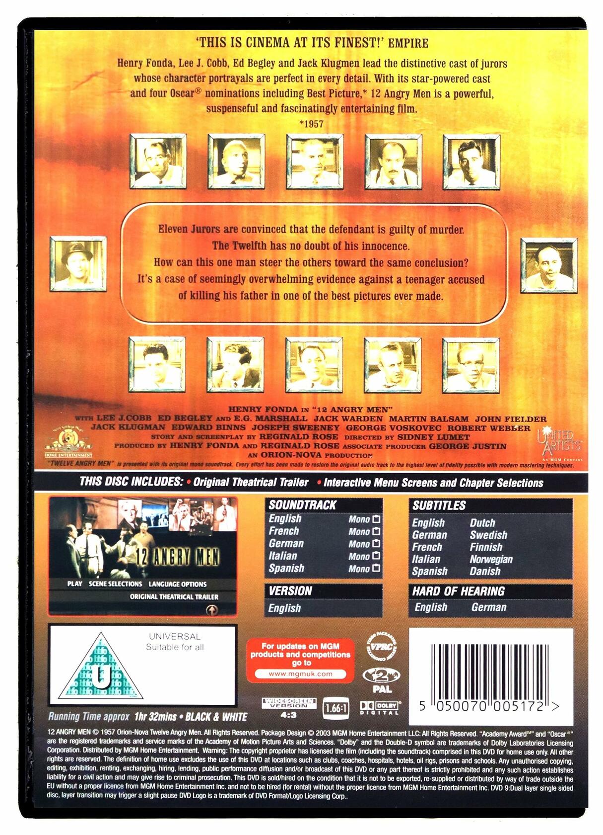 12 Angry Men [DVD] [Import] [DVD] - Very Good