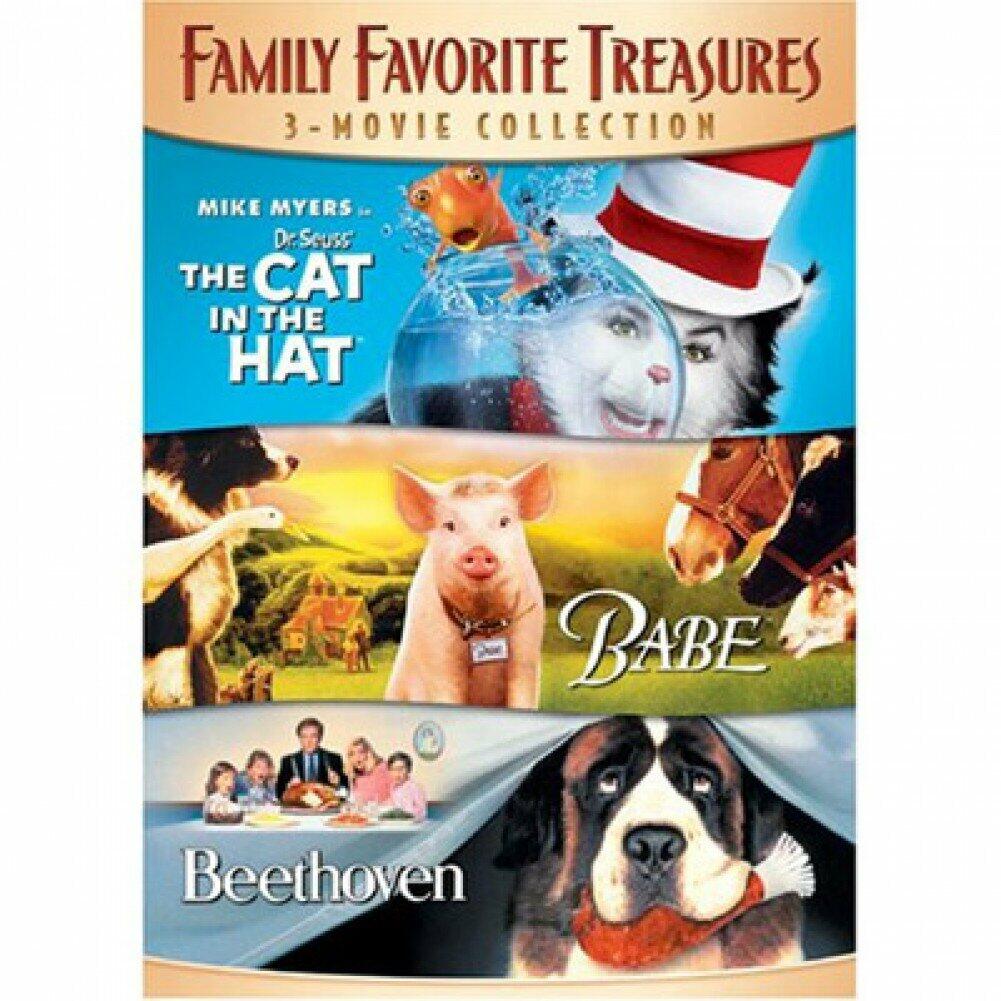 Family Favorite Treasures 3-Movie Collection (Dr. Seuss' The Cat in the Hat / Babe / Beethoven) [DVD] (Bilingual) [DVD] - Very Good