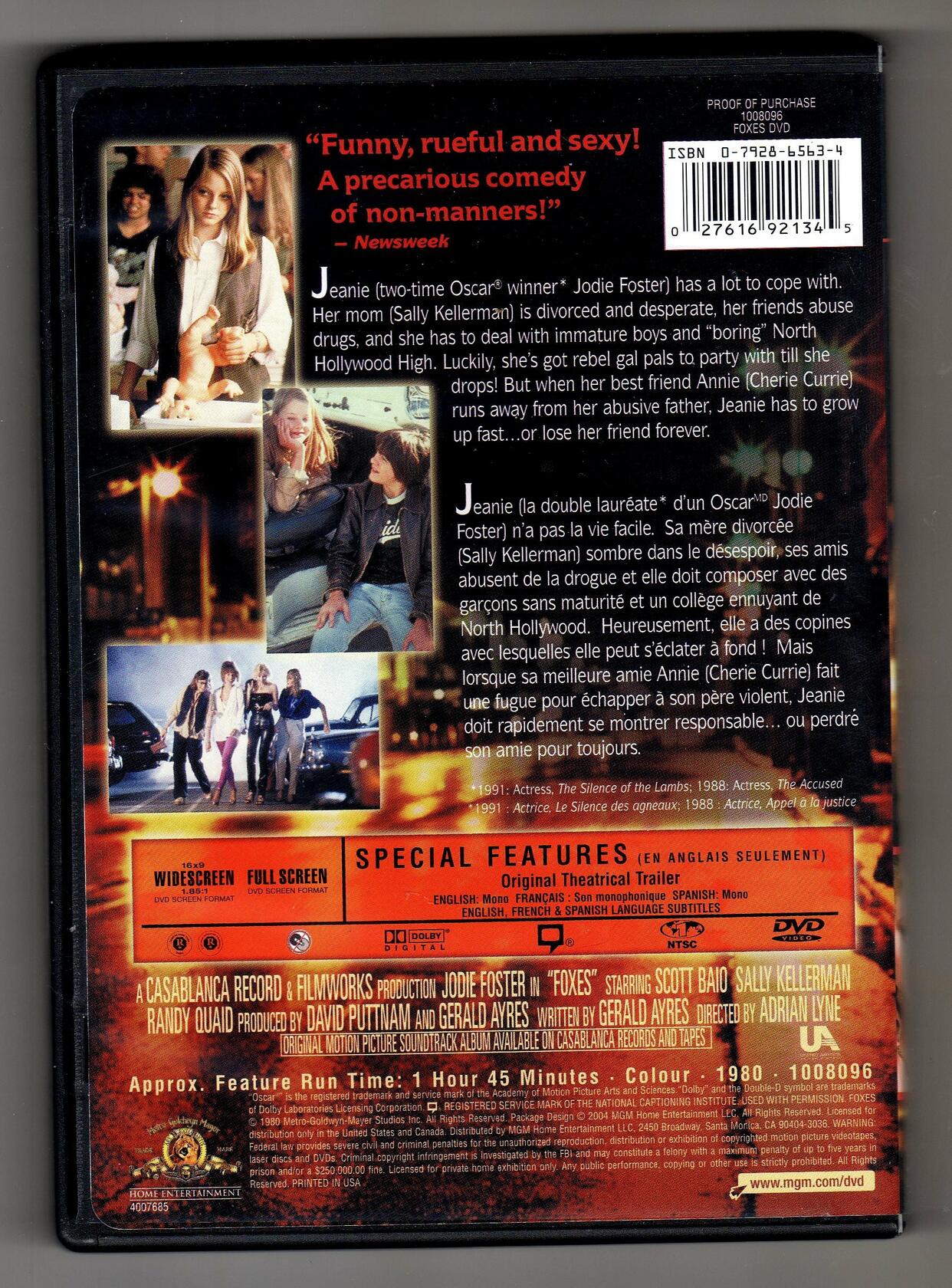 Foxes (Bilingual) [DVD] - Very Good