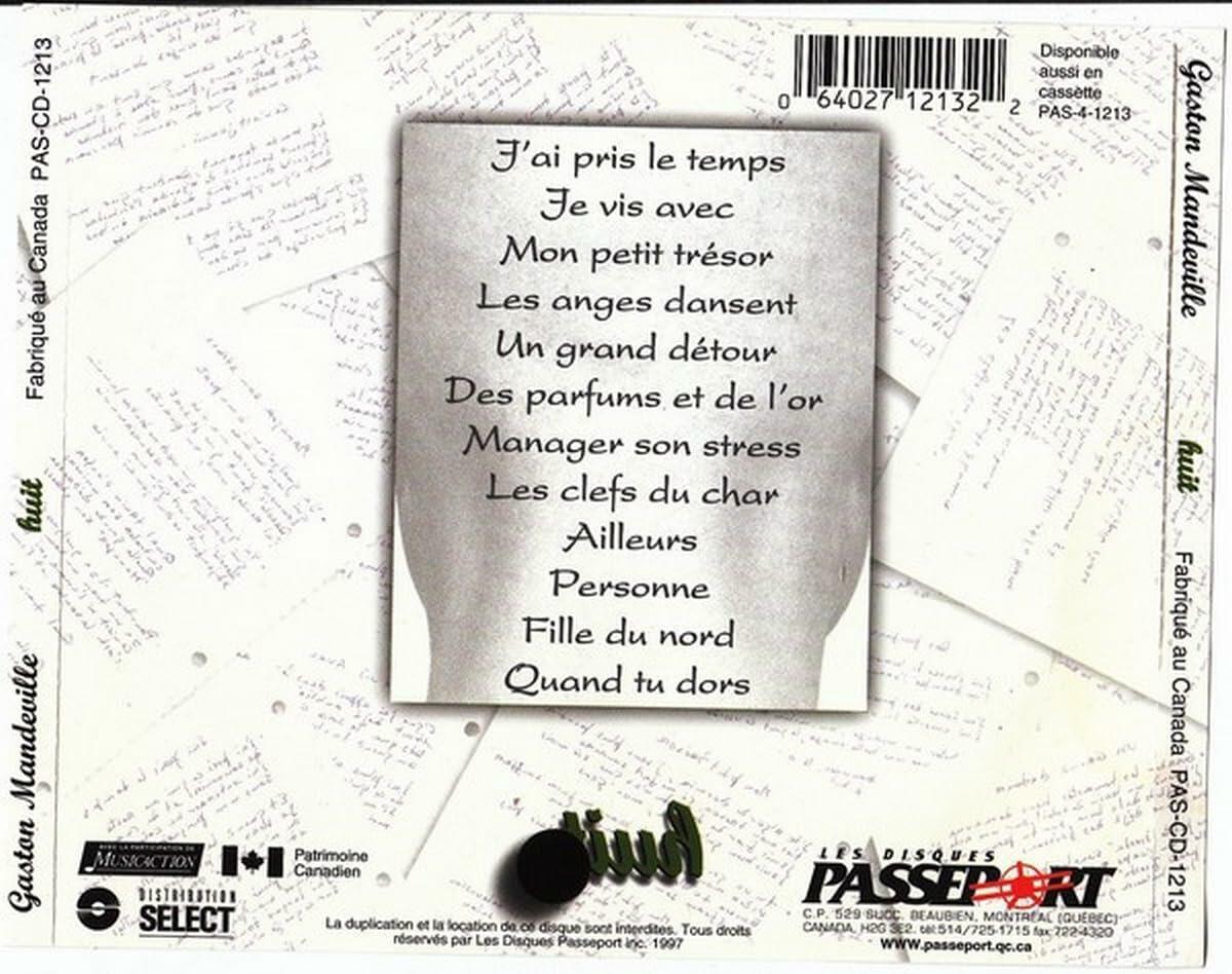Huit [Audio CD] Mandeville, Gaston - Very Good