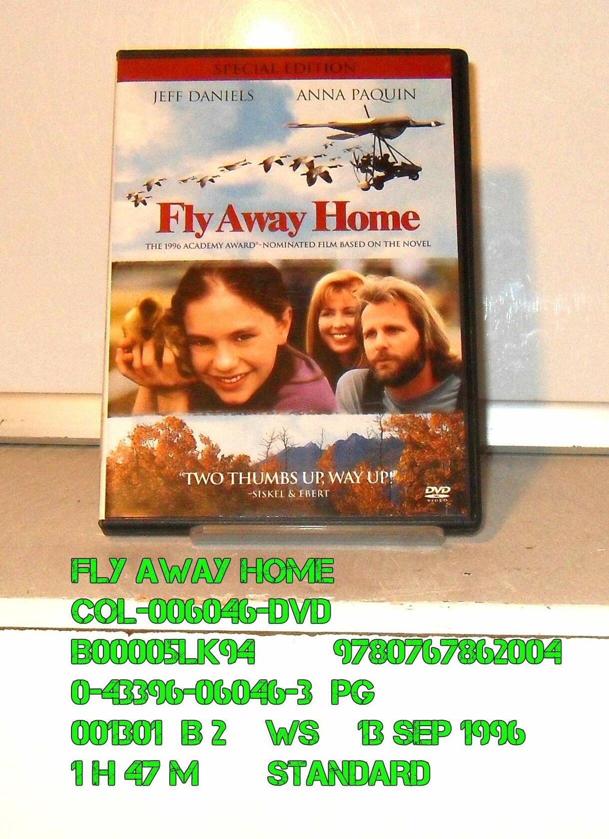 Fly Away Home (Special Edition) [DVD] - Very Good