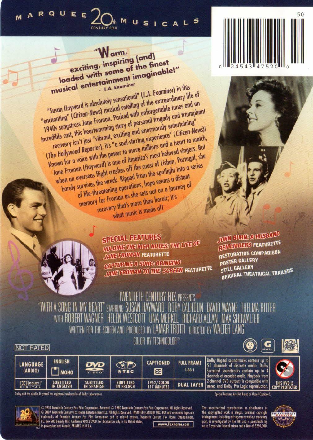 With a Song in My Heart [DVD] - Very Good