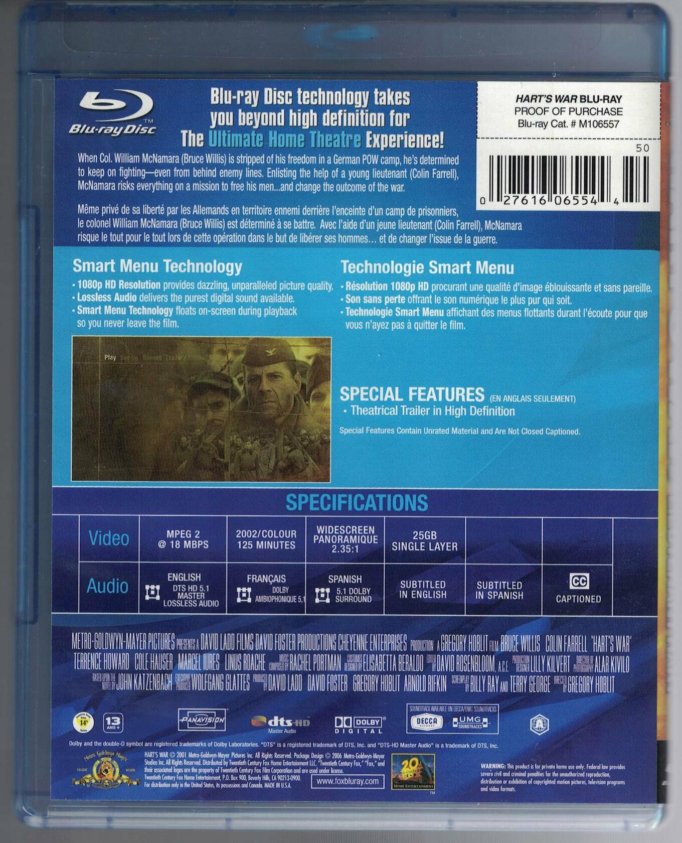 HARTS WAR [Blu-ray] - Very Good