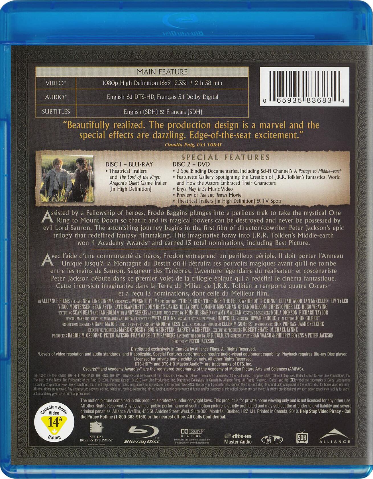 Lord of the Rings: Fellowship of the Ring (Blu-ray)