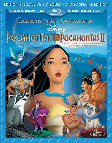Pocahontas et Pocahontas II : A la decouverte d’un monde nouveau (Edition speciale Bilingue Blu-ray Combo Pack) Collection de 2 films [Blu-ray + 2-Disc DVD] - Acceptable
