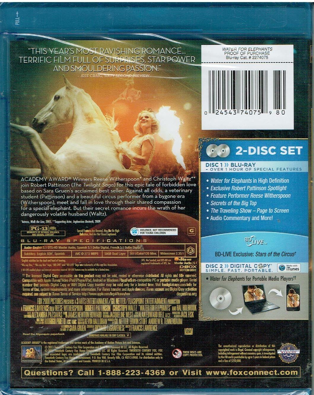 Water for Elephants (+ Digital Copy) [Blu-ray] [Blu-ray] - Good