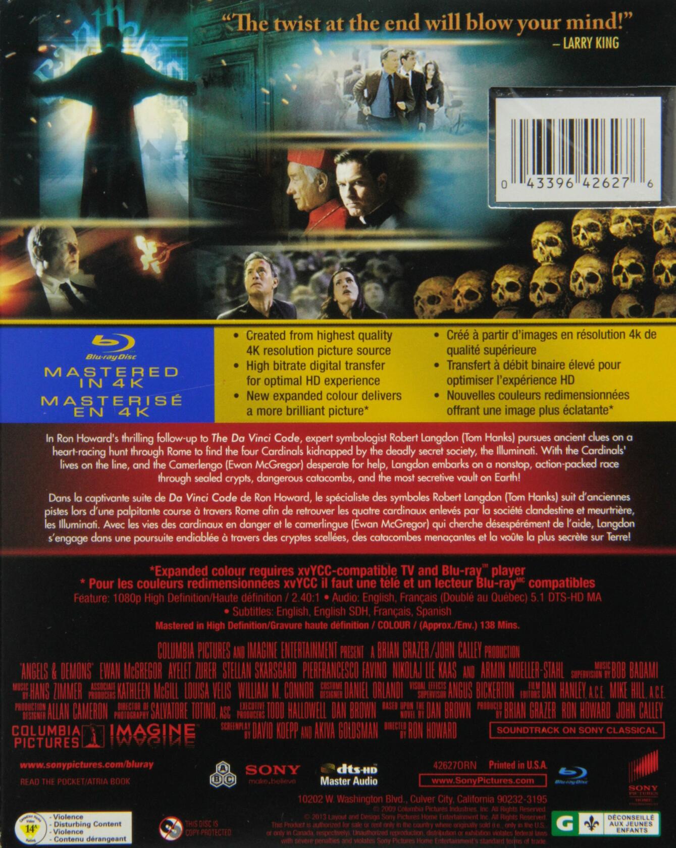 Angels & Demons (4K-Mastered) Bilingual [Blu-ray] [Blu-ray]
