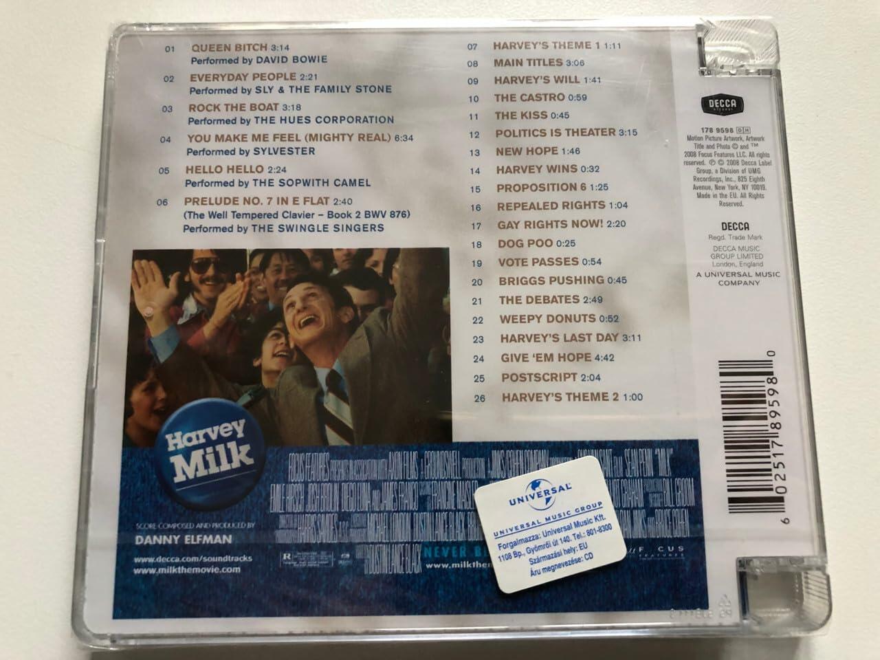 MILK [Audio CD] Various Artists; Various; Danny Elfman and Rick Wentworth - Very Good