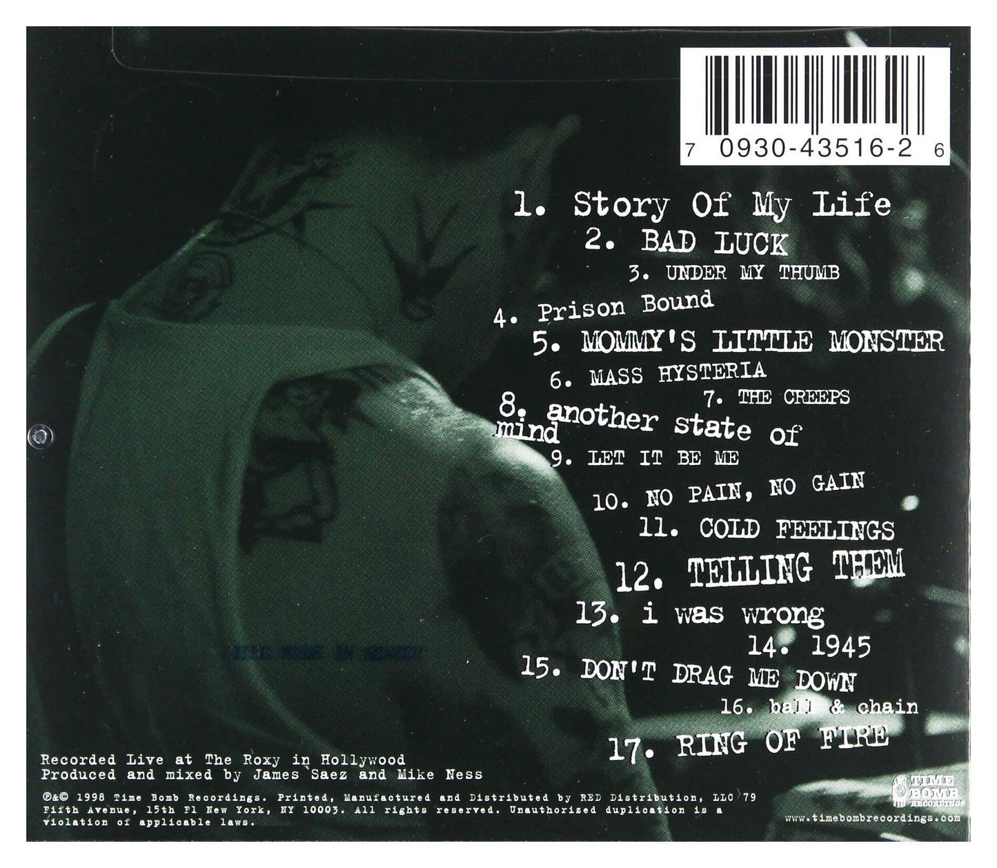 Live At The Roxy [Audio CD] SOCIAL DISTORTION - Good