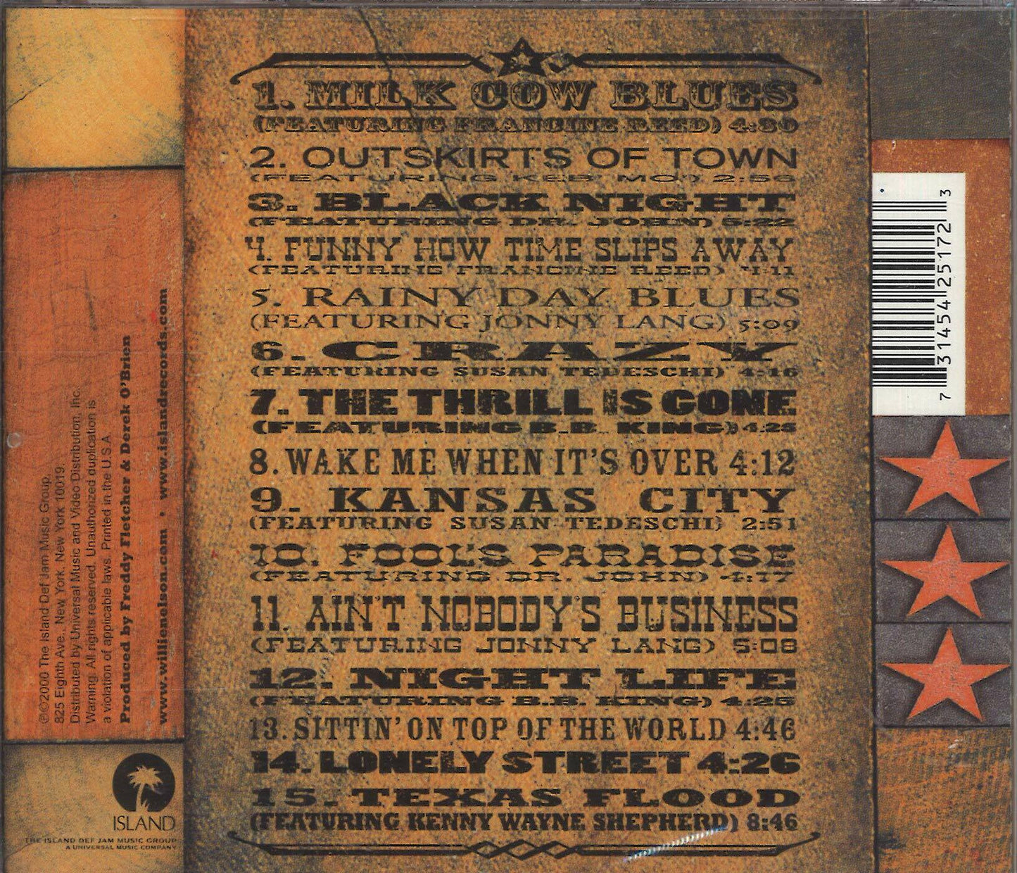 WILLIE NELSON - MILK COW BLUES [Audio CD] WILLIE NELSON - Very Good