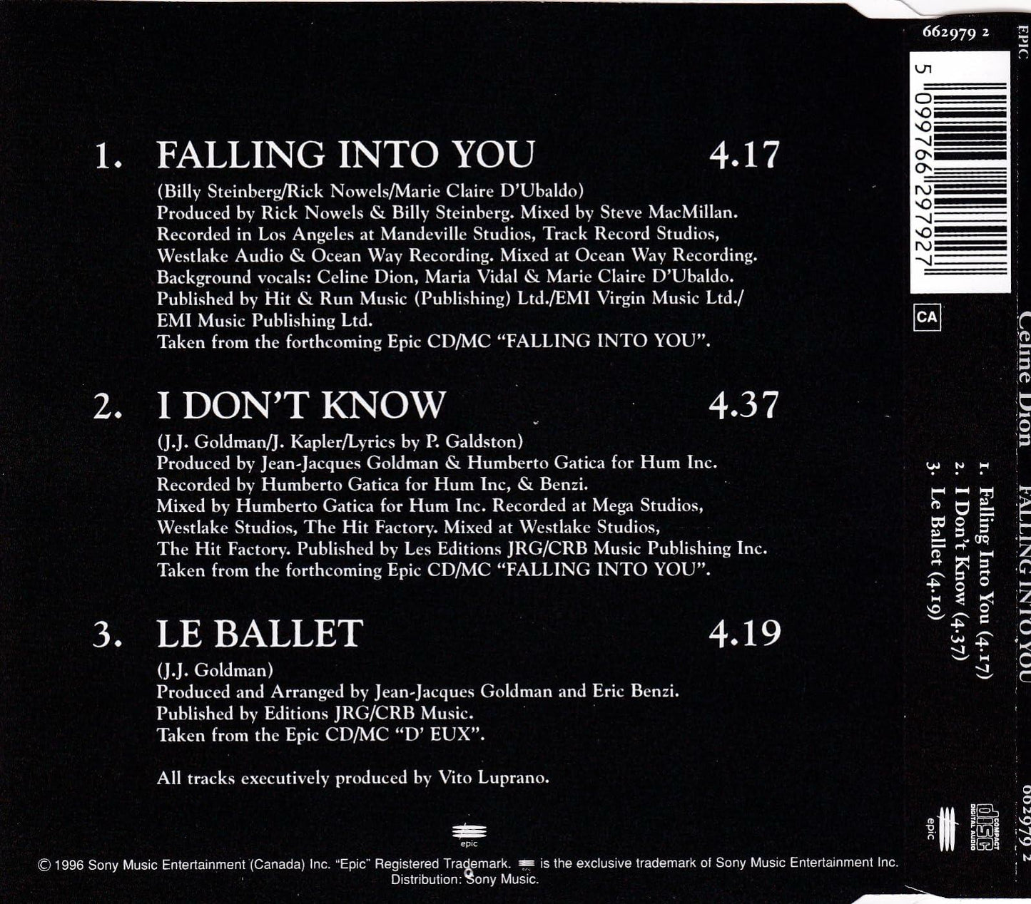 Falling into you [Single-CD] [Audio CD] Celine Dion