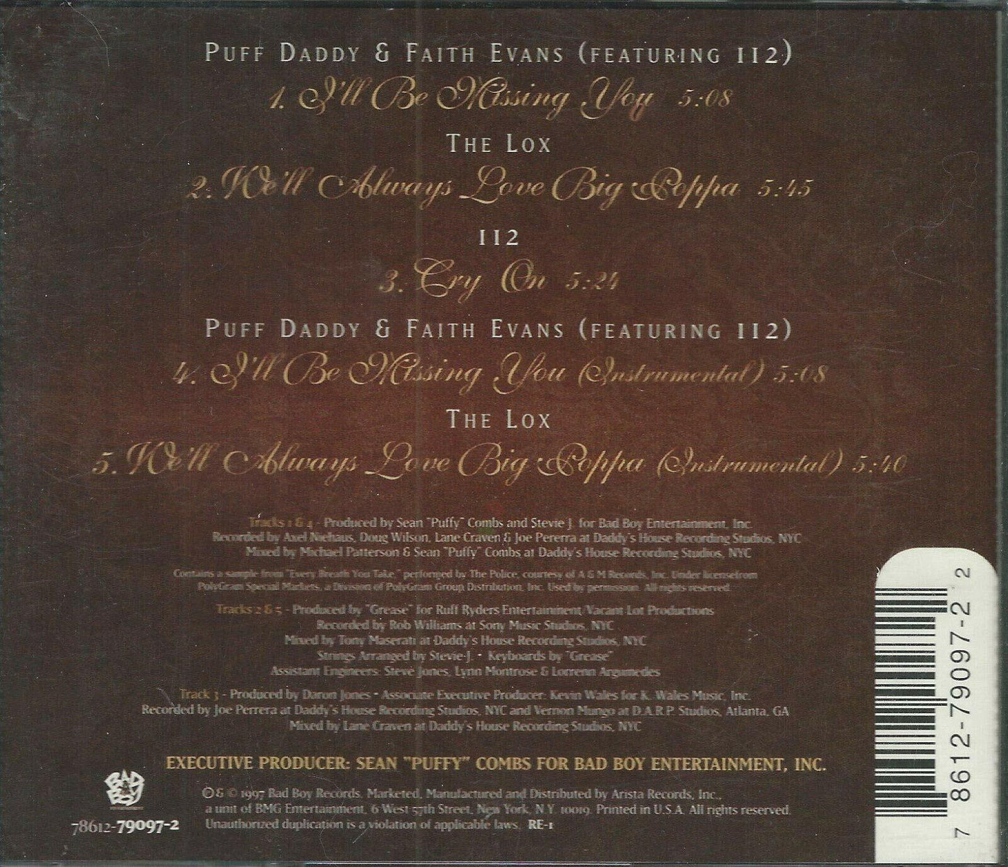 I'll Be Missing You / Always Love Big Poppa [Audio CD] - Very Good