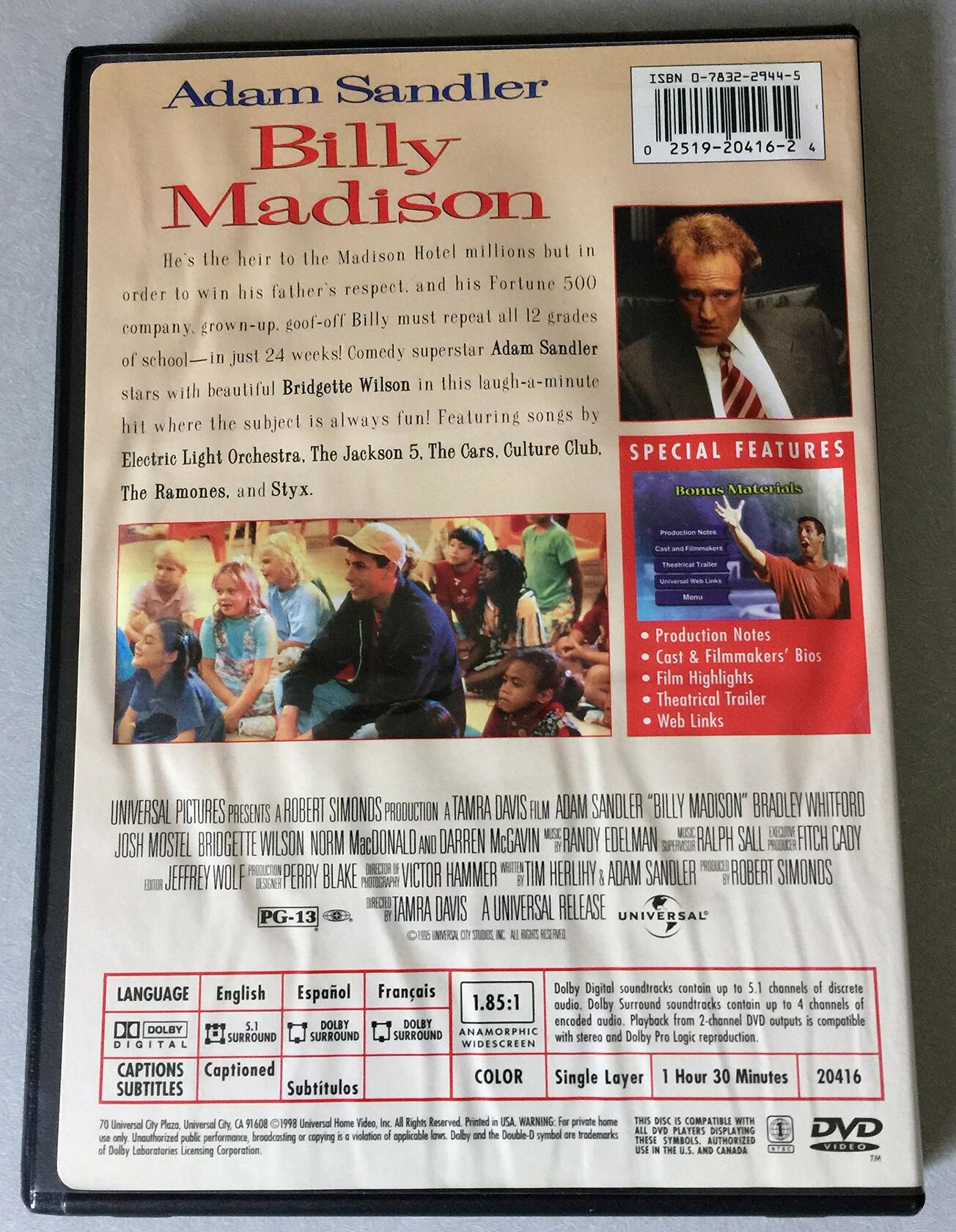 Billy Madison (Widescreen) (Bilingual) [Import] [DVD] - Very Good