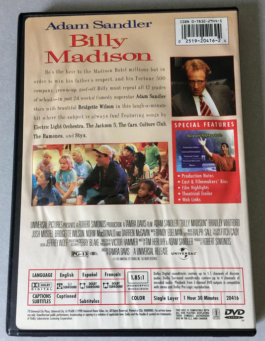 Billy Madison (Widescreen) (Bilingual) [Import] [DVD] - Very Good