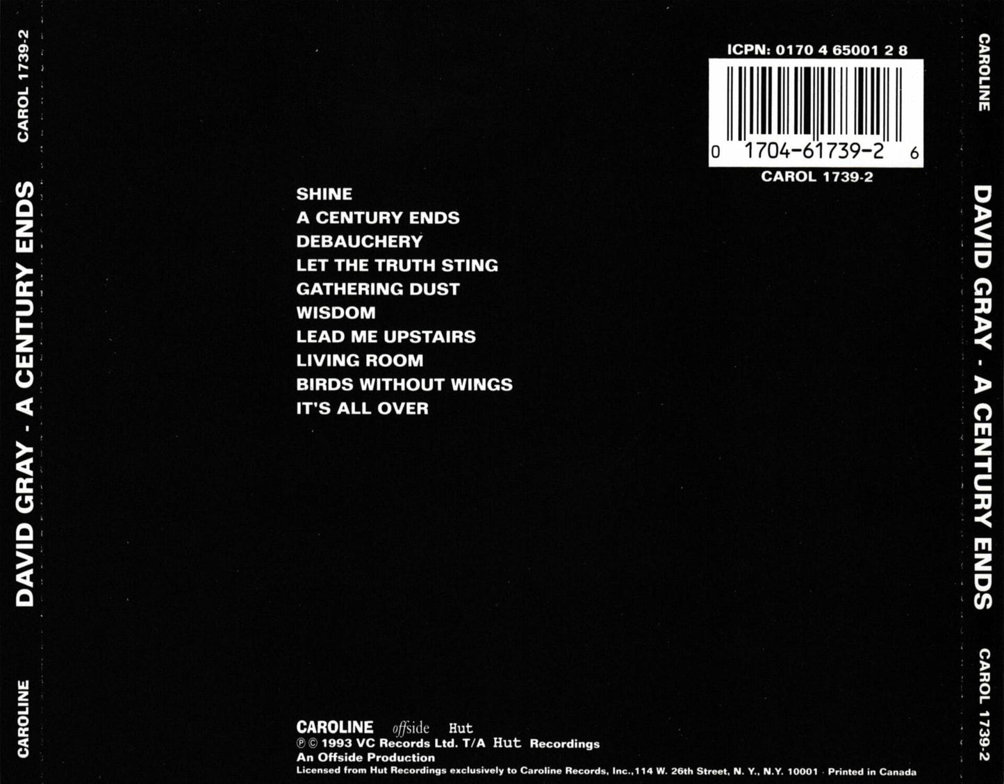 Century Ends [Audio CD] Gray, David - Very Good