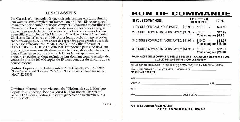 Les Classels - Vol 2 - Album Double - (Canada) [Audio CD] LES CLASSELS - Very Good