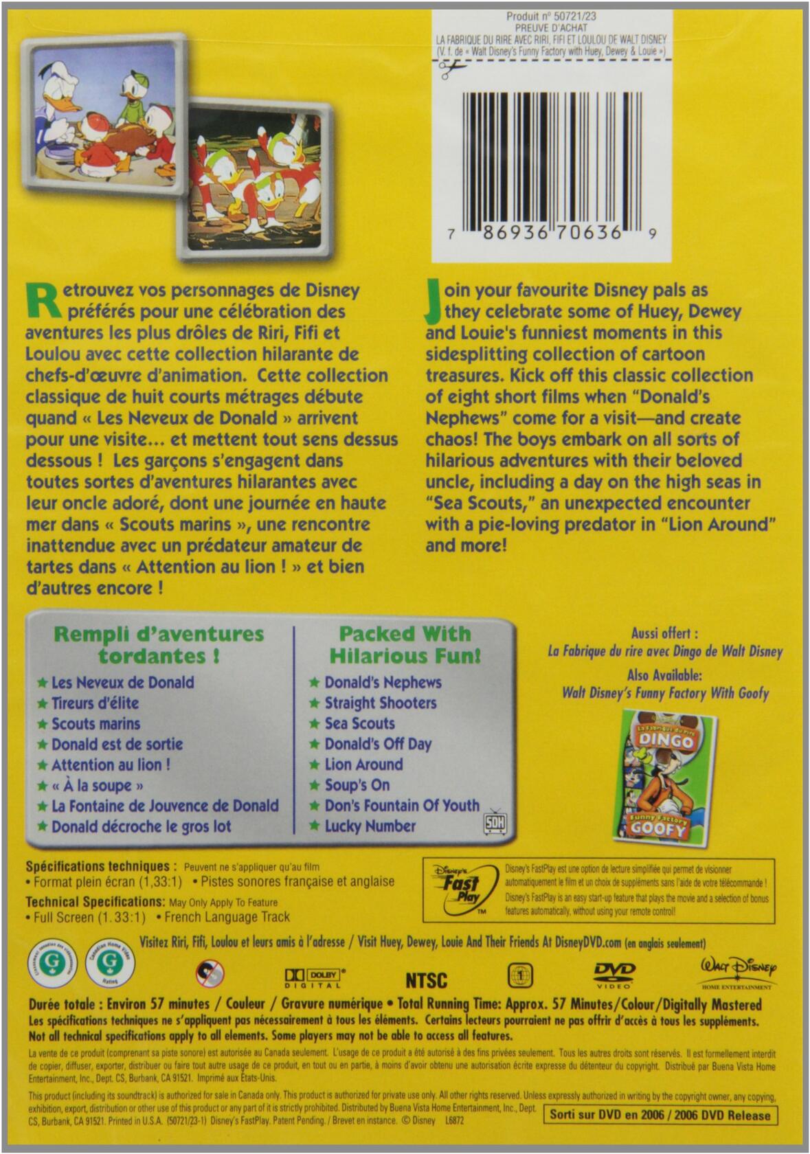 Funny Factory with Huey, Dewey & Louie V4 / La fabrique du rire avec Riri, Fifi et Loulou Vol. 4 (Bilingual) [DVD] - Good
