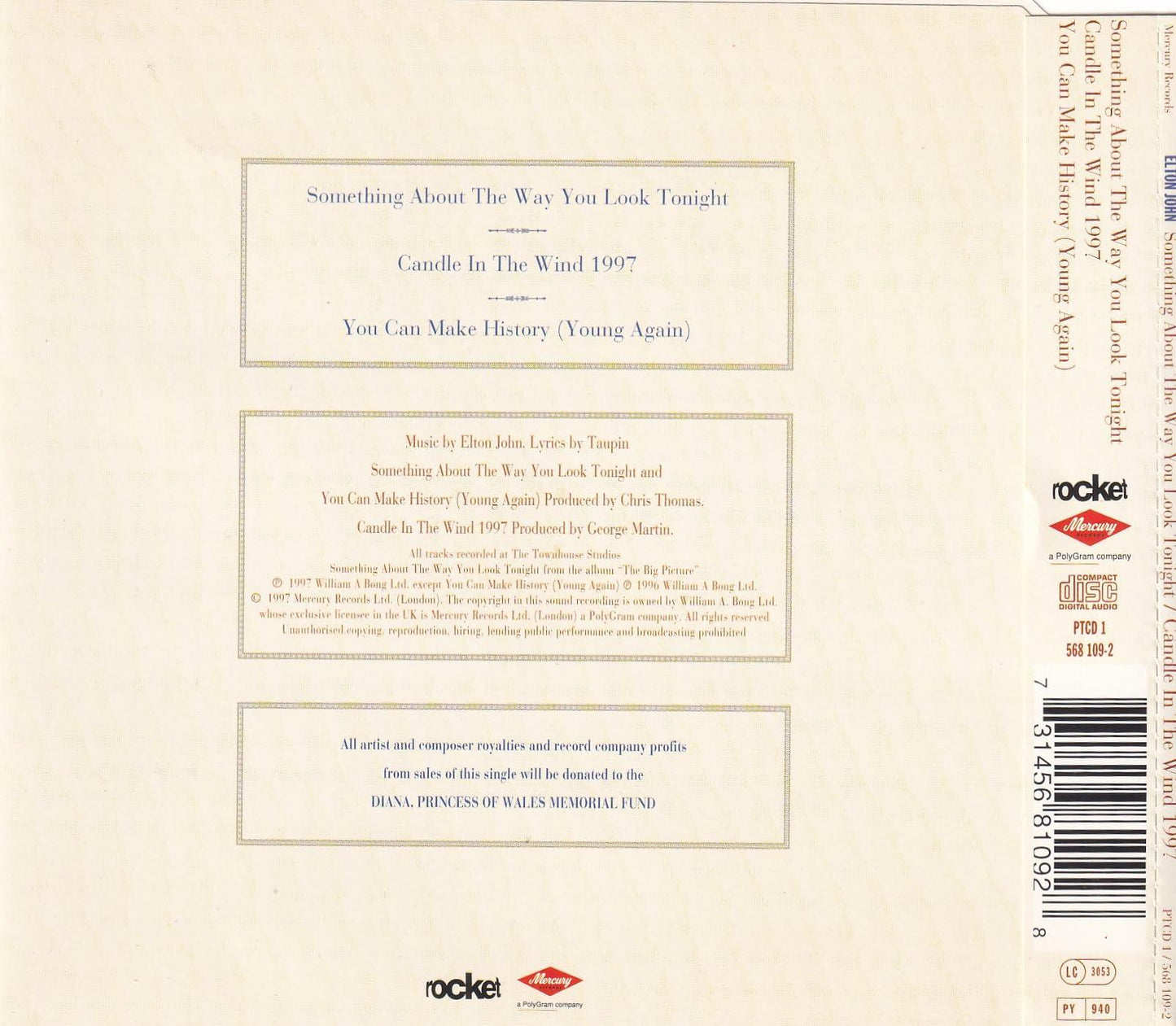 Candle in Wind 1997 / Something About Way You Look [Audio CD] Elton John